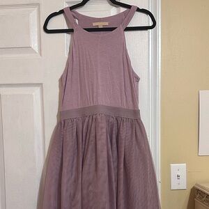 Purple Dress with Tulle Skirt